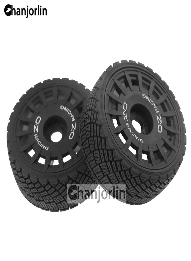 Chanjorlin 1/8 RC On Road Tires And Plastic Street Wheels 17mm Hex OD 3.94'' 1/7 Rally Racing Tyres For 1:8 1:7 Touring Street Drift Car Tamiya HPI WR8 HSP ARRMA Redcat Losi Kyosho GT2 VRX W10 (Black) - Image 4